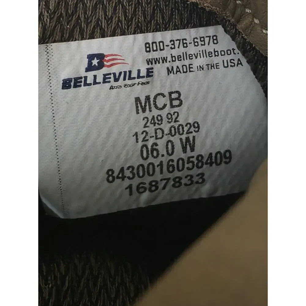 Belleville MCB 249 92 Combat Boots Size 6W Wide Made In USA Military Tan